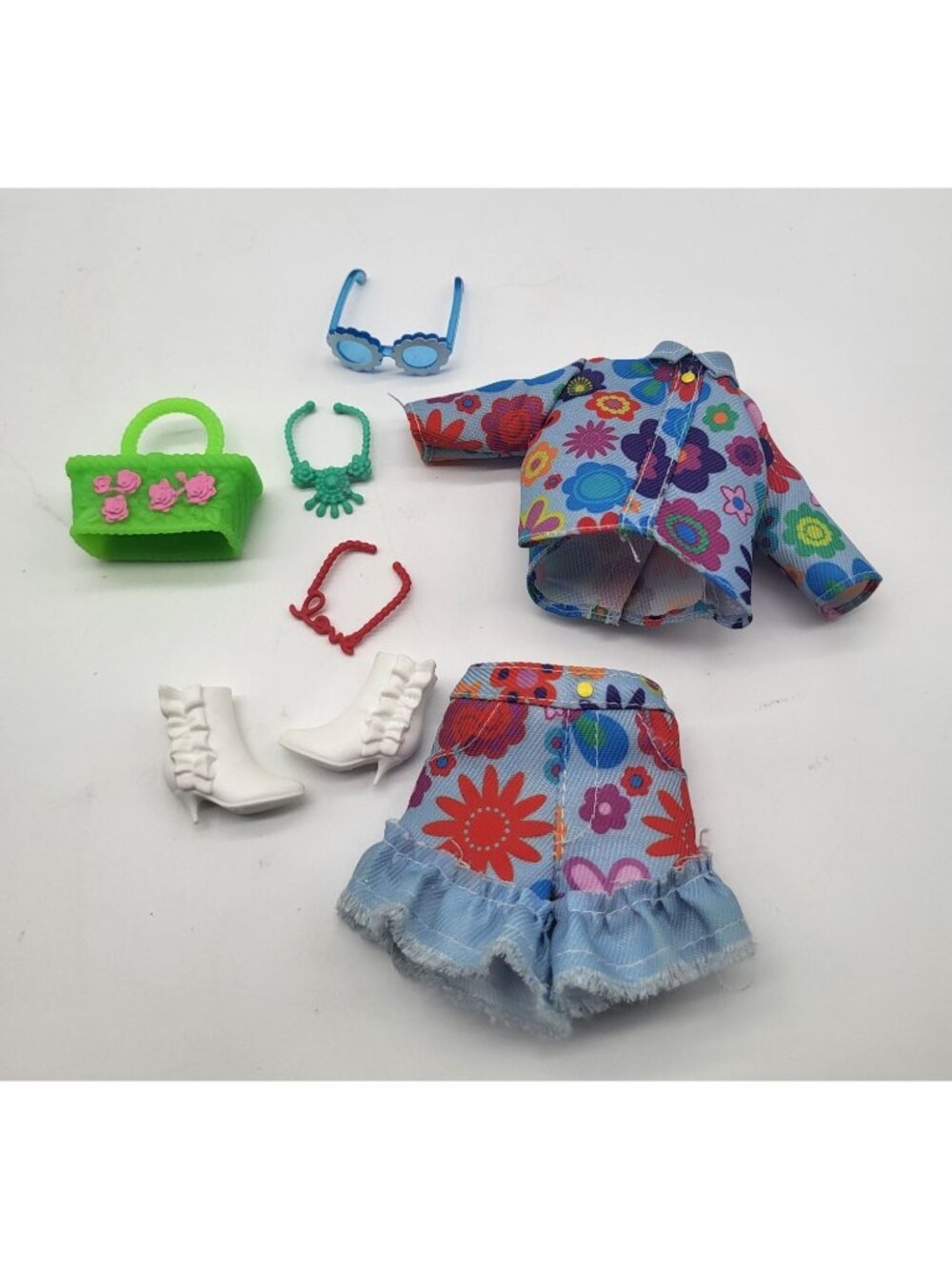 Barbie Doll Mod Hippie Retro Floral Outfit with Accessories